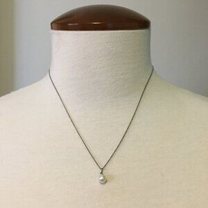 Vintage Y2K 925 Italy Silver Pearl Necklace Genuine Italian Sterling Chain